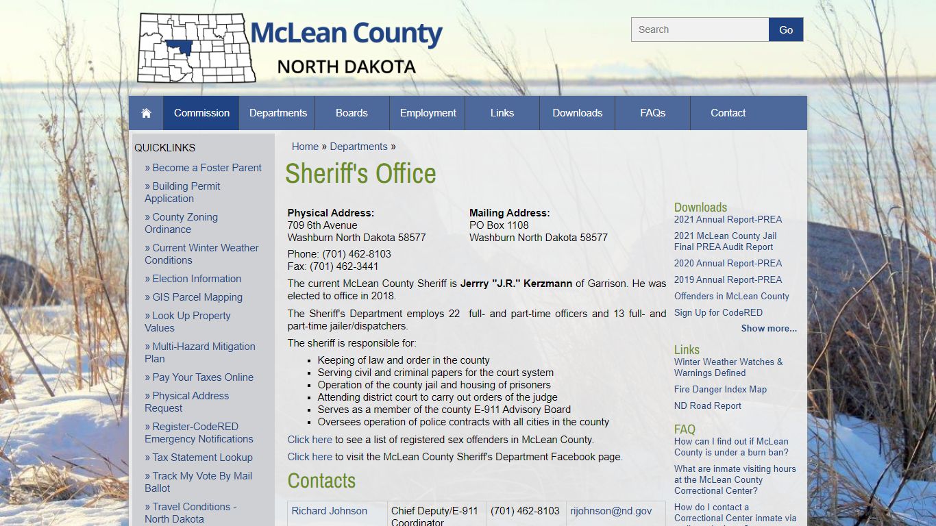 McLean County, North Dakota - Departments